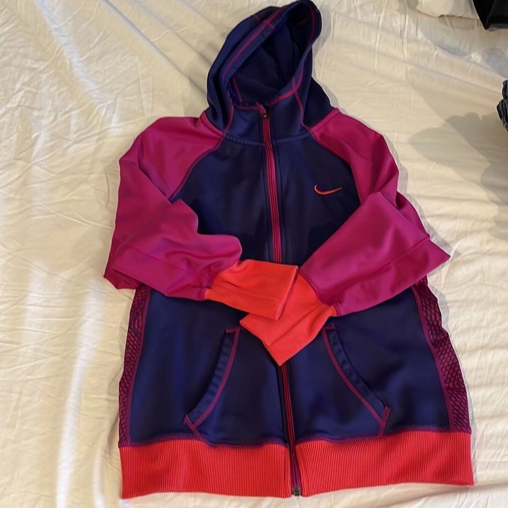 Nike colorful hooded sweater zip up